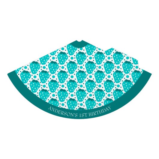 Cute Strawberry Boy First Birthday Blue Feesthoedjes (Voorkant)