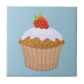 Cute Strawberry Bun Blue Tegeltje (Voorkant)