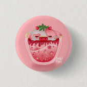 Cute Strawberry Button – Pink Design (Voorkant)