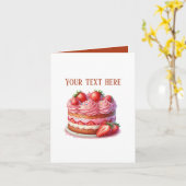 Cute strawberry cake Bakery vendors customizable Kaart (Gele Bloem)