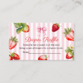 Cute Strawberry Diaper Raffle Baby Shower Informatiekaartje (Voorkant)