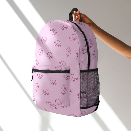 Cute Strawberry Doodles – Minimal Kawaii Pattern Bedrukte Rugzak