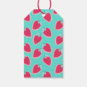 Cute Strawberry Fruit Pattern Hartelijk dank Cadeaulabel (Achterkant)