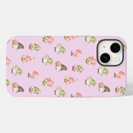 Cute Strawberry Fruit Scandinavian Gnomes Case-Mate iPhone Case (Achterkant (horizontaal))