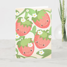 Cute Strawberry Garden Kaart