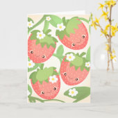 Cute Strawberry Garden  Kaart (Gele Bloem)