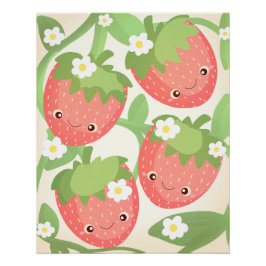 Cute Strawberry Garden Perfect Poster
