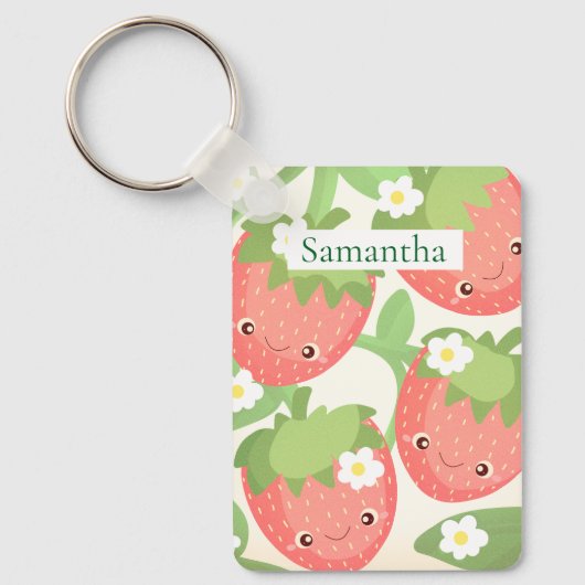 Cute Strawberry Garden  Sleutelhanger (Voorkant)