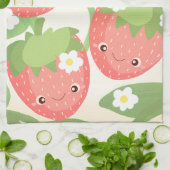 Cute Strawberry Garden  Theedoek (Gevouwen)
