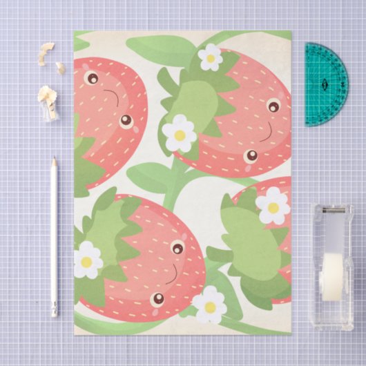 Cute Strawberry Garden  Tissuepapier (Craft)