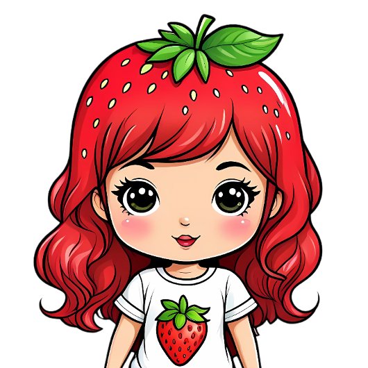 Cute Strawberry Girl Kawaii Art T-shirt