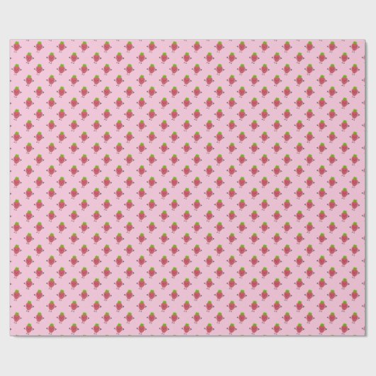 Cute Strawberry Kawaii Berry Sweet Cadeaupapier (Vlak)