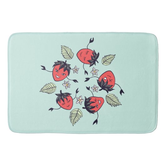 Cute Strawberry Kawaii Fruit Badmat (Voorkant)