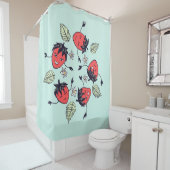 Cute Strawberry Kawaii Fruit Douchegordijn (In situ)