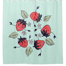 Cute Strawberry Kawaii Fruit Douchegordijn