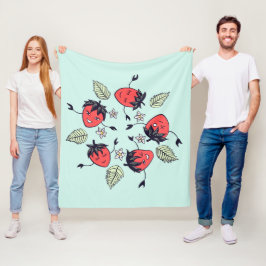 Cute Strawberry Kawaii Fruit Fleece Deken