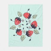 Cute Strawberry Kawaii Fruit Fleece Deken (Voorkant)