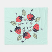 Cute Strawberry Kawaii Fruit Fleece Deken (Voorkant (Horizontaal))