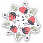 Cute Strawberry Kawaii Fruit Sticker (Voorkant)