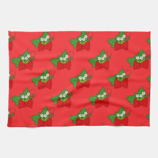 Cute Strawberry Kitchen Towel Theedoek (Horizontaal)