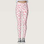 Cute Strawberry Koe Spots Pattern | Roze Leggings<br><div class="desc">Deze leuke leggings hebben een koe-vlekpatroon in aardbeiroze. Ze coördineren perfect met onze T-shirts voor aardbeienbomen koe!</div>
