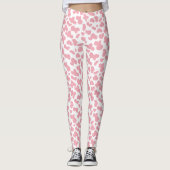 Cute Strawberry Koe Spots Pattern | Roze Leggings (Voorkant)
