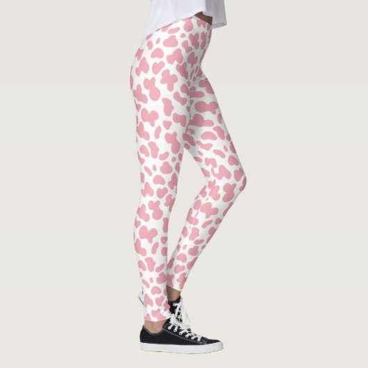 Cute Strawberry Koe Spots Pattern | Roze Leggings (Rechts)