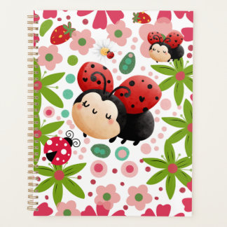 Cute Strawberry Ladybug Notebook Planner