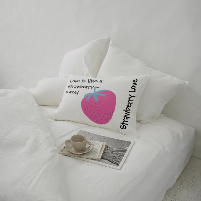 Cute Strawberry Love – Valentine’s Day  Accent Kussen (Creator heeft geüpload)