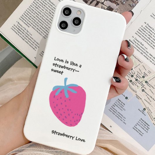 Cute Strawberry Love – Valentine’s Day iPhone Hoesje