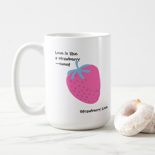 Cute Strawberry Love – Valentine’s Day Koffiemok (Met donut)