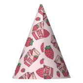 Cute Strawberry Milk Birthday Feesthoedjes (Achterkant)