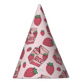 Cute Strawberry Milk Birthday Feesthoedjes (Rechts)