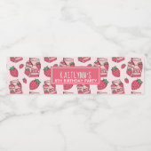 Cute Strawberry Milk Birthday Party Waterfles Etiket (Enkel label)