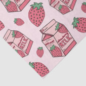 Cute Strawberry Milk Pattern Tissuepapier (Detail)