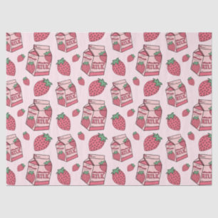 Cute Strawberry Milk Pattern Tissuepapier