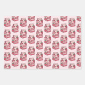 Cute Strawberry Milk Roze Pattern Inpakpapier Vel (Voorkant 2)