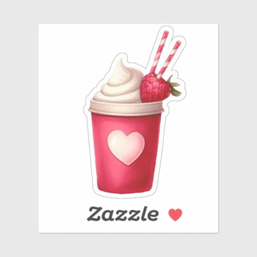 Cute Strawberry Milkshake Sticker (Vel)
