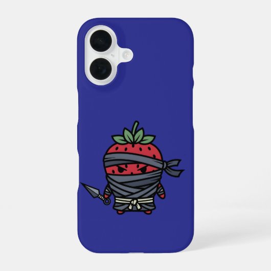 Cute Strawberry Ninja Assassin Japanese Pop Art iPhone 16 Hoesje (Achterkant)