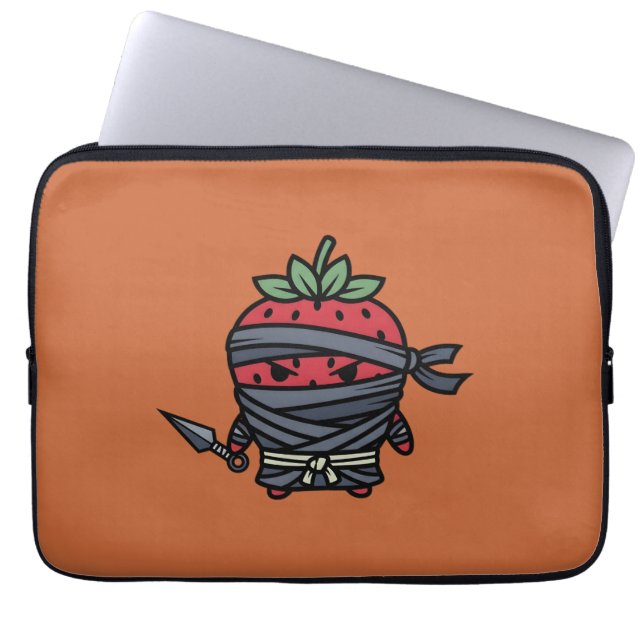 Cute Strawberry Ninja Assassin Japanese Pop Art Laptop Sleeve (Voorkant)