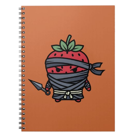 Cute Strawberry Ninja Assassin Japanese Pop Art Notitieboek (Voorkant)