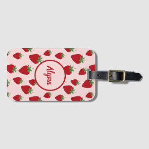 Cute Strawberry Pattern Bagagelabel
