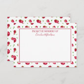 Cute Strawberry Pattern Bedankkaart (Voorkant / Achterkant)