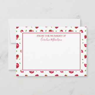Cute Strawberry Pattern Bedankkaart