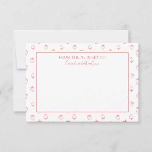 Cute Strawberry Pattern Bedankkaart (Voorkant)