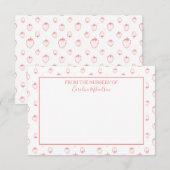 Cute Strawberry Pattern Bedankkaart (Voorkant / Achterkant)