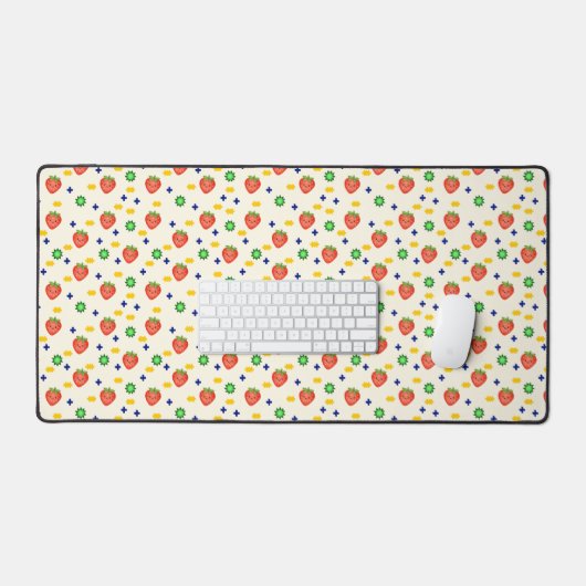 Cute Strawberry Pattern Bureaumat (Keyboard & Muis)