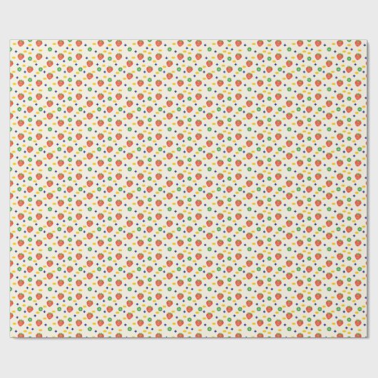 Cute Strawberry Pattern Cadeaupapier (Vlak)