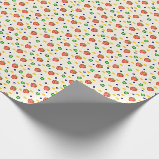 Cute Strawberry Pattern Cadeaupapier (Hoek)
