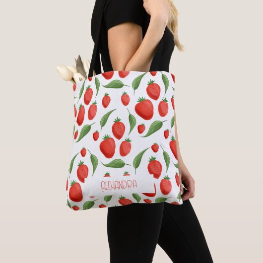 Cute Strawberry Pattern Eco Tote Bag (Dichtbij)